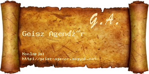 Geisz Agenór névjegykártya